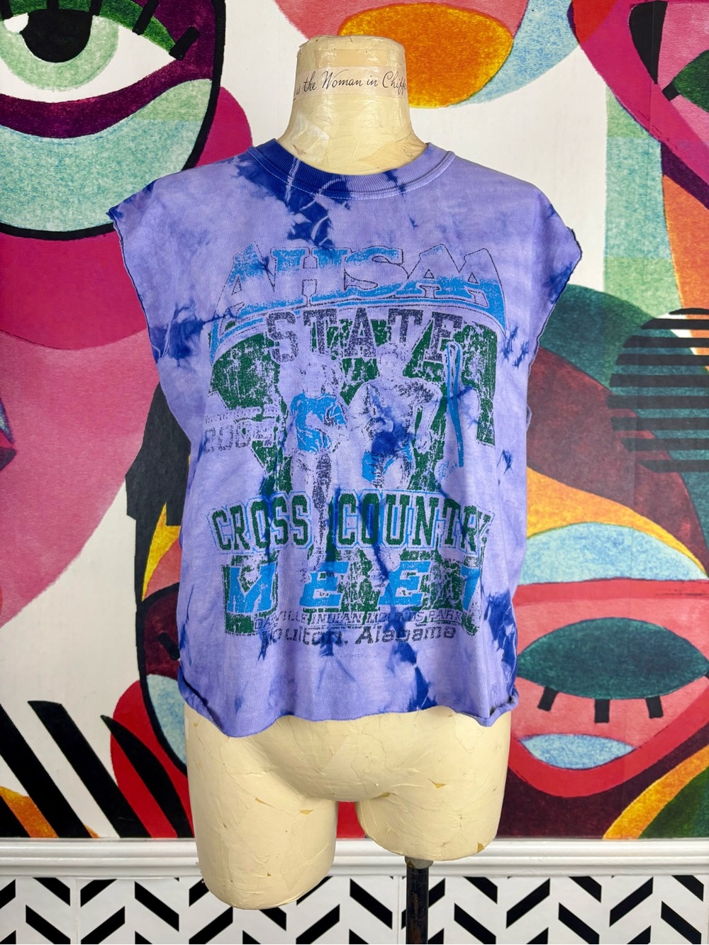 VTG 2004 Tie-Dye Sleeveless Cross Country Cropped Tee